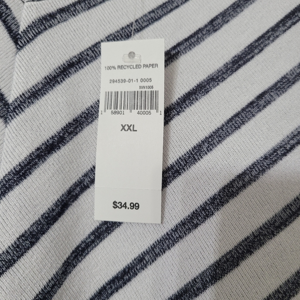 NWT Gap Navy And White Striped Sleeveless Tank Top XXL - Picture 5 of 7